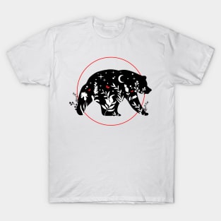 Wanderlust Bear with Moon and Stars T-Shirt